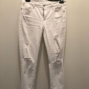 7 for all mankind ripped white jean